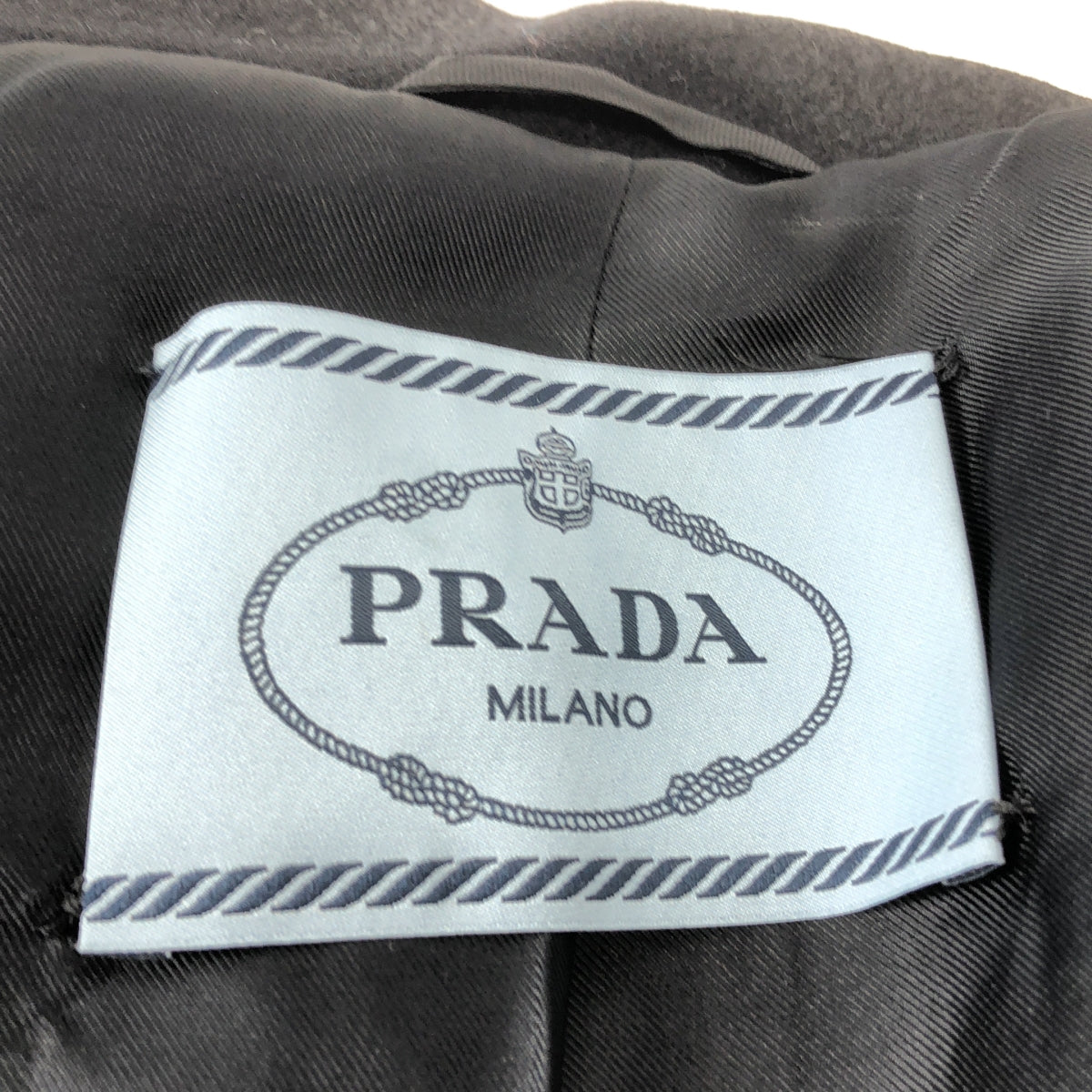 PRADA / プラダ | ウール ロゴジップ ボリュームスリーブ リブ ボリューム ロングコート | 40 | レディース