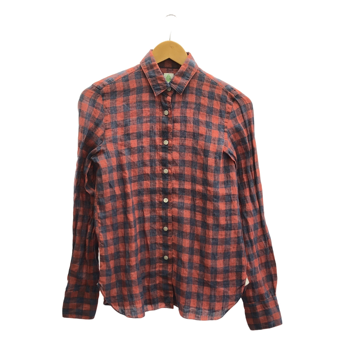 菲納莫爾 |亞麻格紋標準襯衫 | 38 |粉紅/紅/藍 |女的