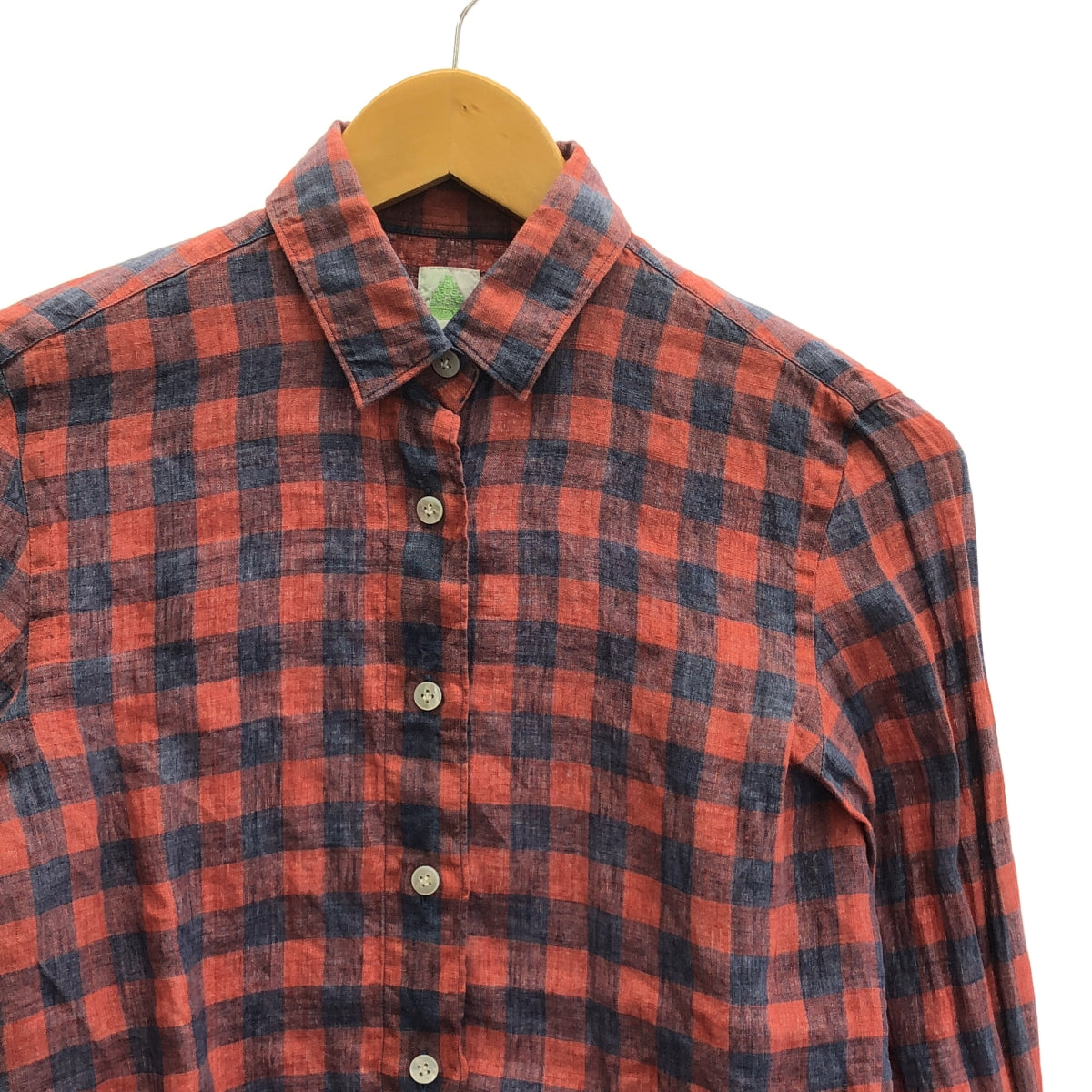 菲納莫爾 |亞麻格紋標準襯衫 | 38 |粉紅/紅/藍 |女的