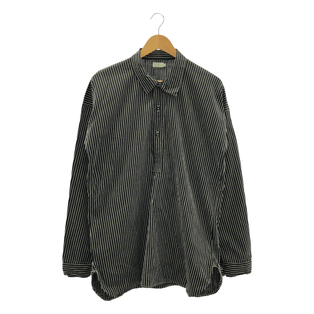 WAREHOUSE / ウエアハウス | Lot 3045 Stripe Pullover Shirts / ビッグシルエット プルオーバー シャツ | 42 | ブラック/ホワイト | メンズ