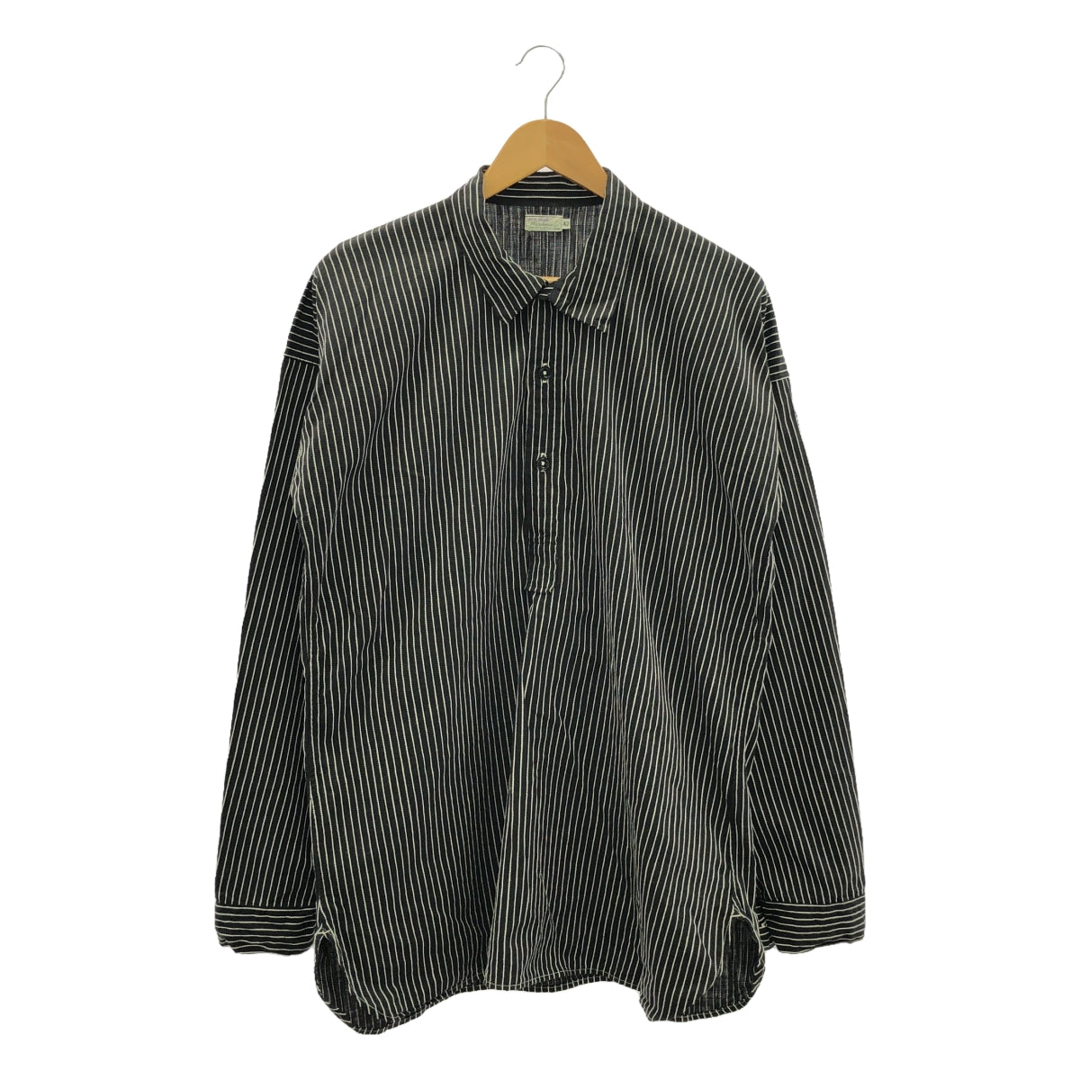 WAREHOUSE / ウエアハウス | Lot 3045 Stripe Pullover Shirts / ビッグシルエット プルオーバー シャツ | 42 | ブラック/ホワイト | メンズ