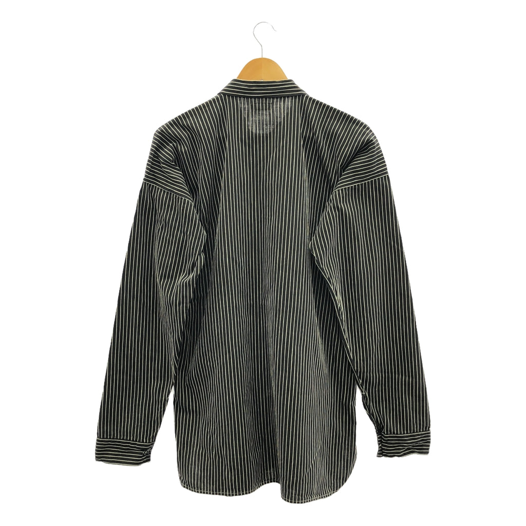 WAREHOUSE / ウエアハウス | Lot 3045 Stripe Pullover Shirts / ビッグシルエット プルオーバー シャツ | 42 | ブラック/ホワイト | メンズ