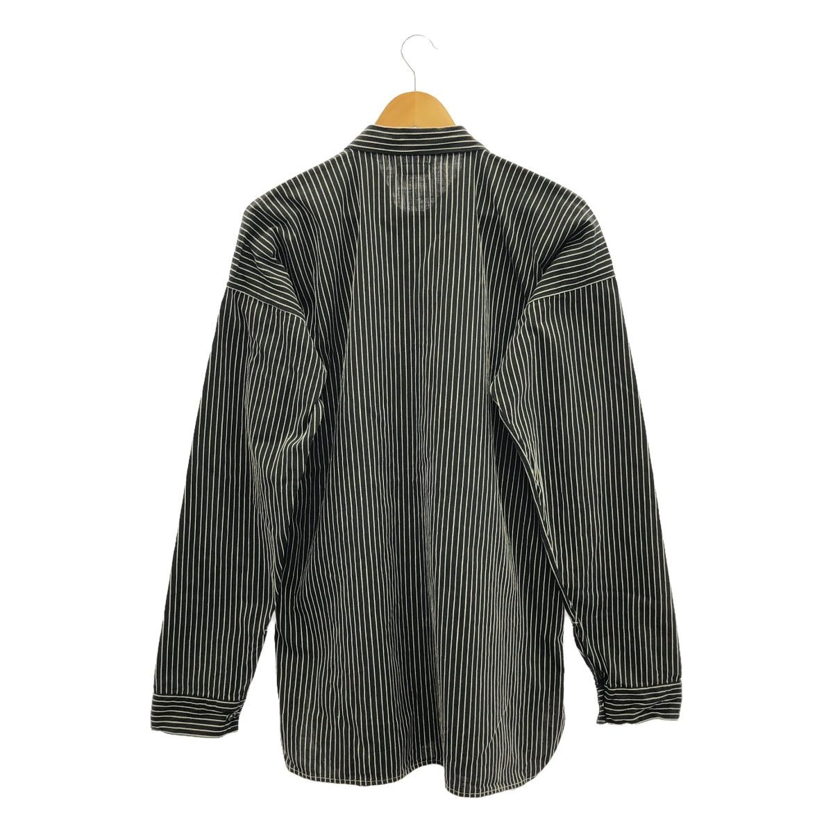 WAREHOUSE / ウエアハウス | Lot 3045 Stripe Pullover Shirts / ビッグシルエット プルオーバー シャツ | 42 | ブラック/ホワイト | メンズ