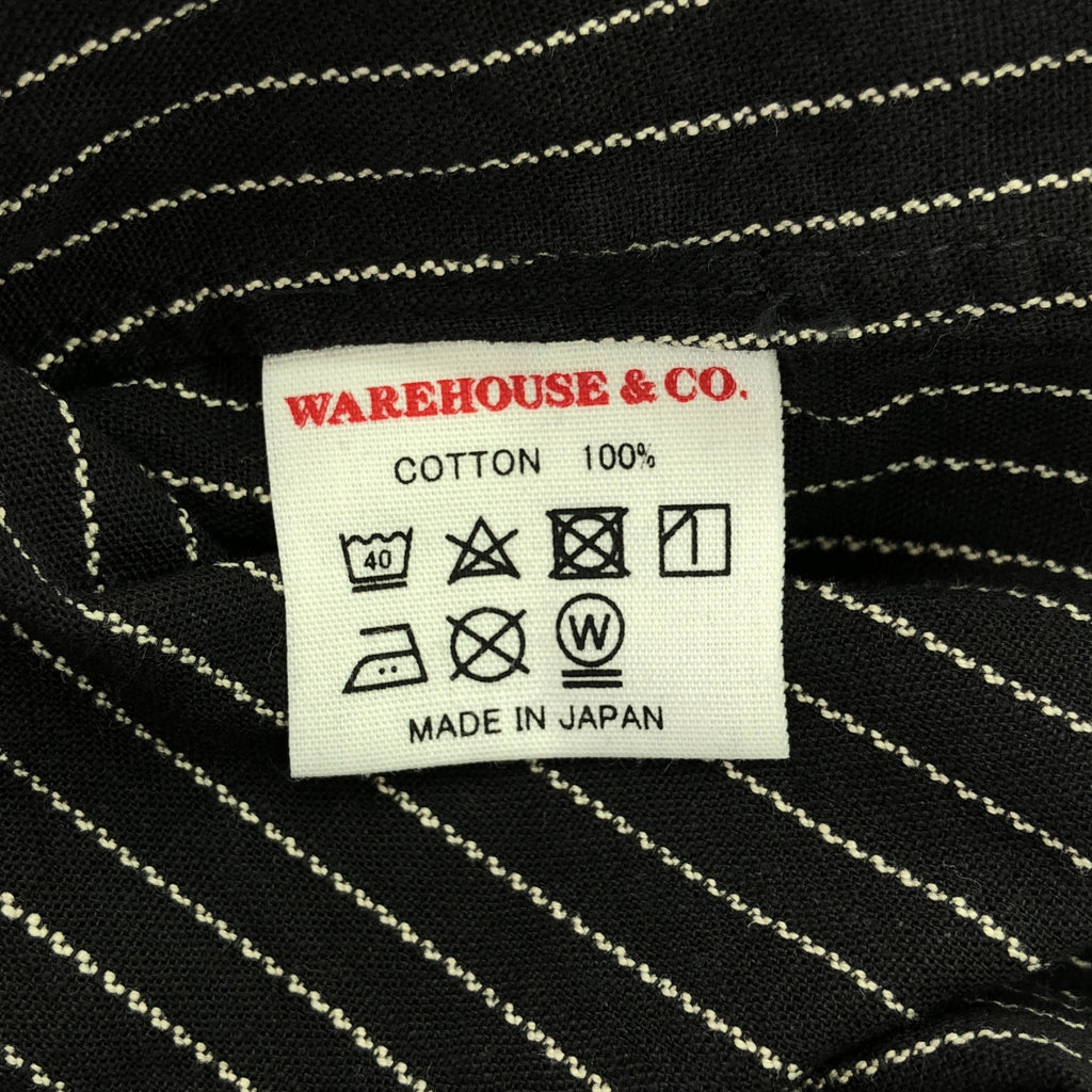 WAREHOUSE / ウエアハウス | Lot 3045 Stripe Pullover Shirts / ビッグシルエット プルオーバー シャツ | 42 | ブラック/ホワイト | メンズ