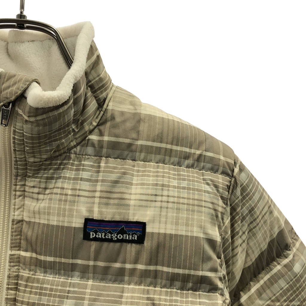 Patagonia / パタゴニア | kids / チェック ダウンジャケット | S(8) | ベージュ系 | レディース