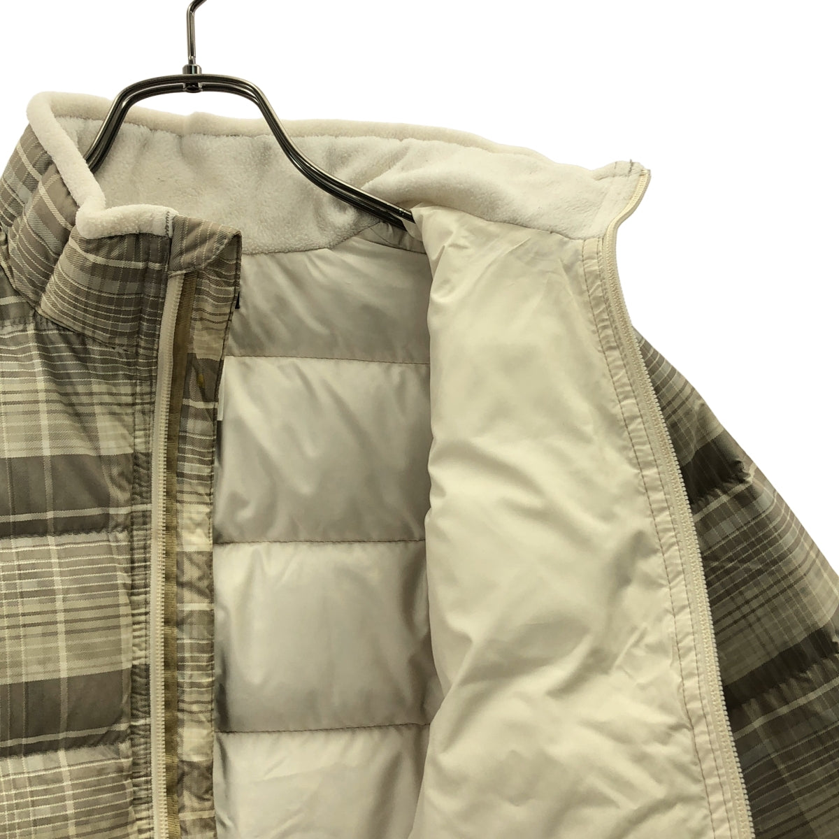 Patagonia / パタゴニア | kids / チェック ダウンジャケット | S(8) | ベージュ系 | レディース