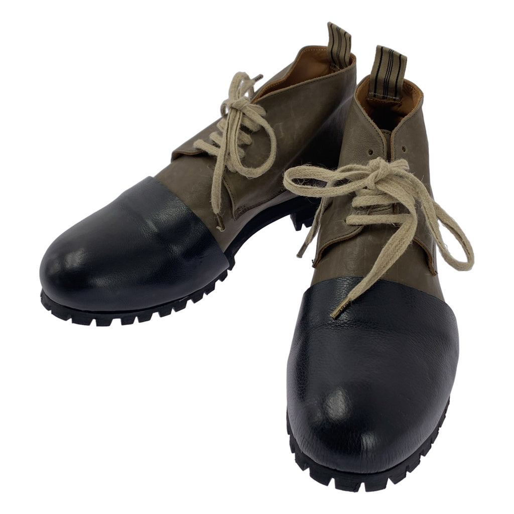 【美品】  ziggy chen / ジギーチェン | 2024AW | Mens Mid Boots / レザー レースアップ ブーツ 革靴 | 42 | ブラック / ブラウン | メンズ