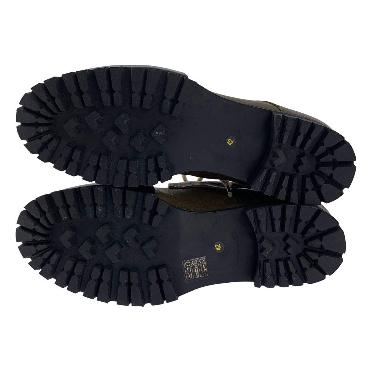 [미품] ziggy chen / 지기첸 | 2024AW | Mens Mid Boots / 가죽 레이스 업 부츠 가죽 신발 | 42 | 블랙 / 브라운 | 남성