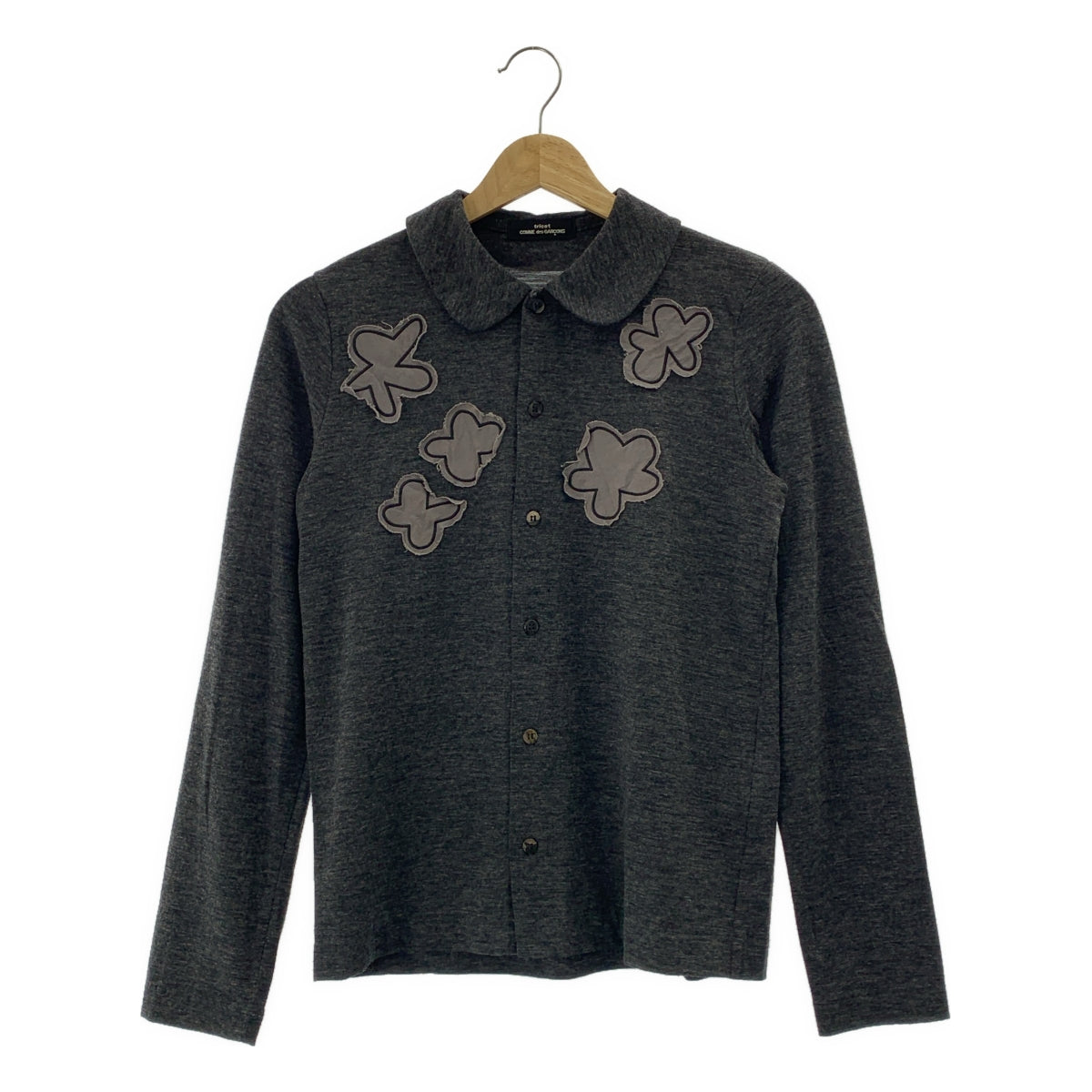 COMME des GARÇONS | 經編布料1999 春夏 |聚酯羊毛貼片開襟衫|