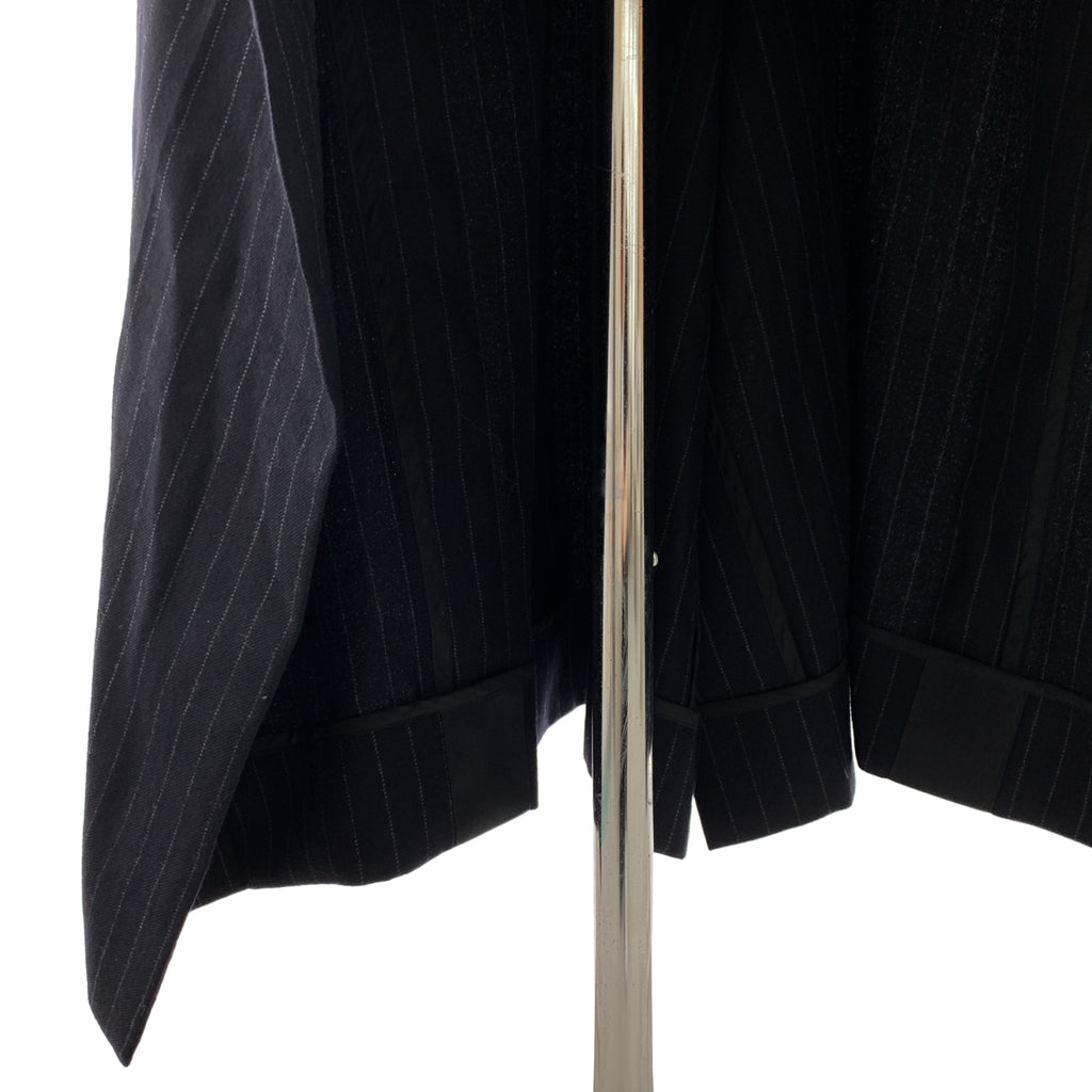 sacai / サカイ | 2022AW | ウール ストライプ ロゴボタン サイドライン ボリューム ドレス ワンピース | 1 | レディース