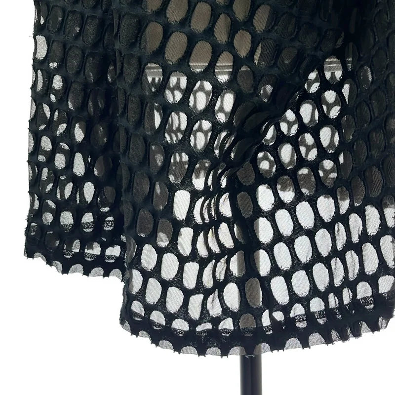 JUNYA WATANABE COMME des GARCONS / ジュンヤワタナベ | 2023SS | 変形 パール装飾  カットアウト チュール ブラウス | M | レディース