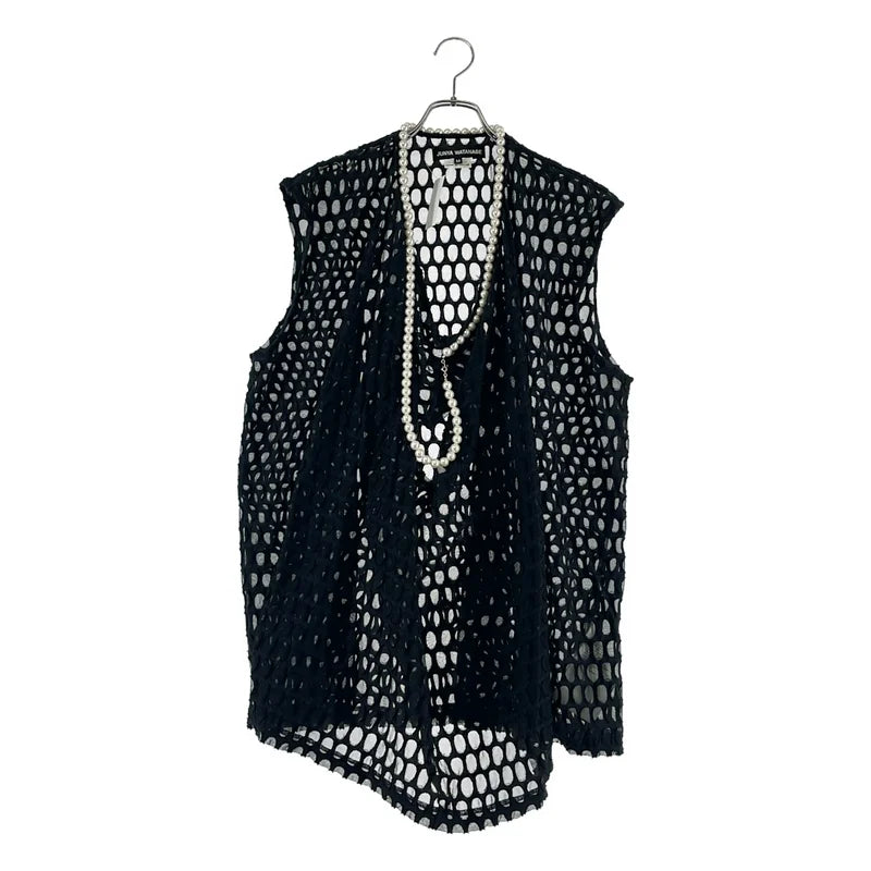 JUNYA WATANABE COMME des GARCONS / ジュンヤワタナベ | 2023SS | 変形 パール装飾  カットアウト チュール ブラウス | M | レディース