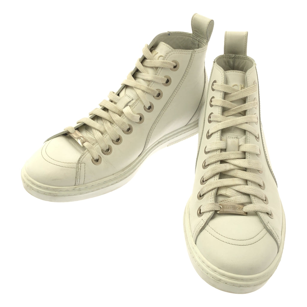 JIMMY CHOO | COLT 皮革鉚釘高筒運動鞋 | 39碼 | 白色 | 女款