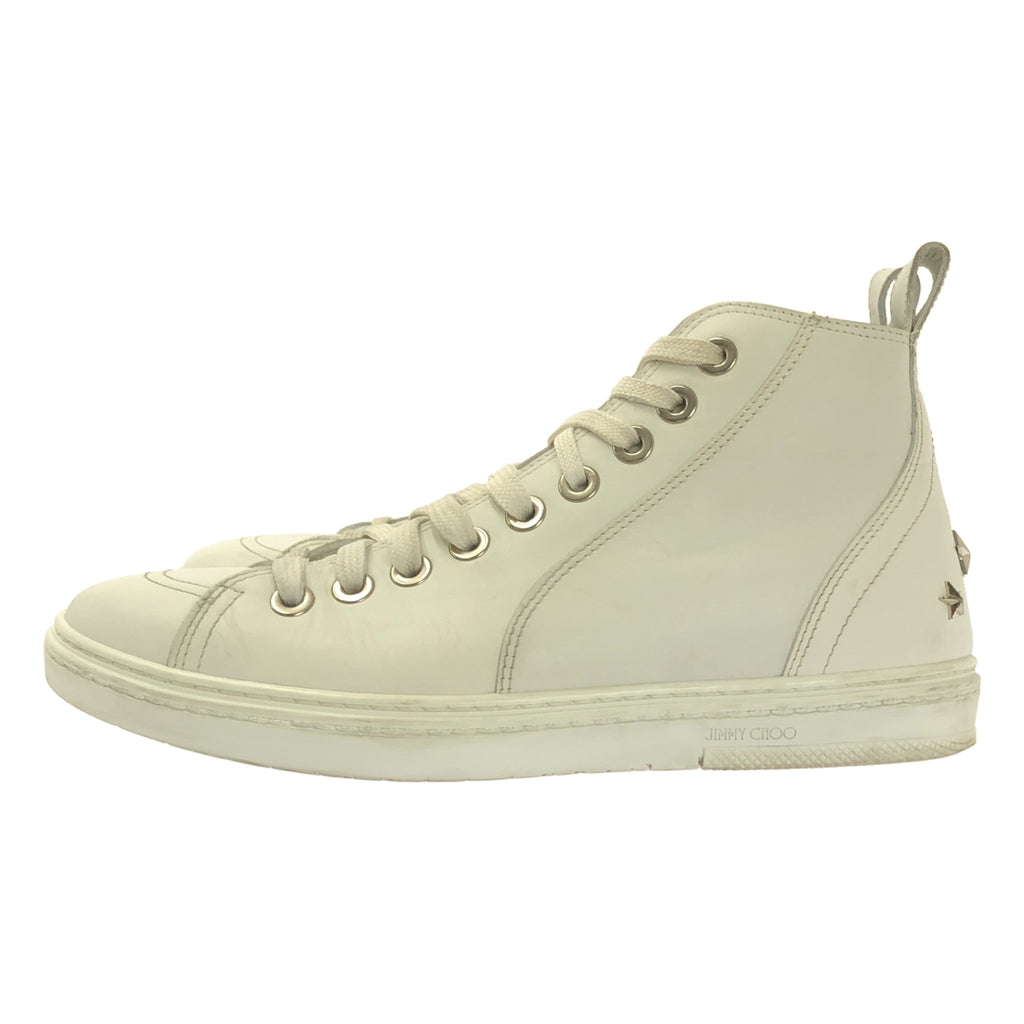 JIMMY CHOO | COLT 皮革鉚釘高筒運動鞋 | 39碼 | 白色 | 女款