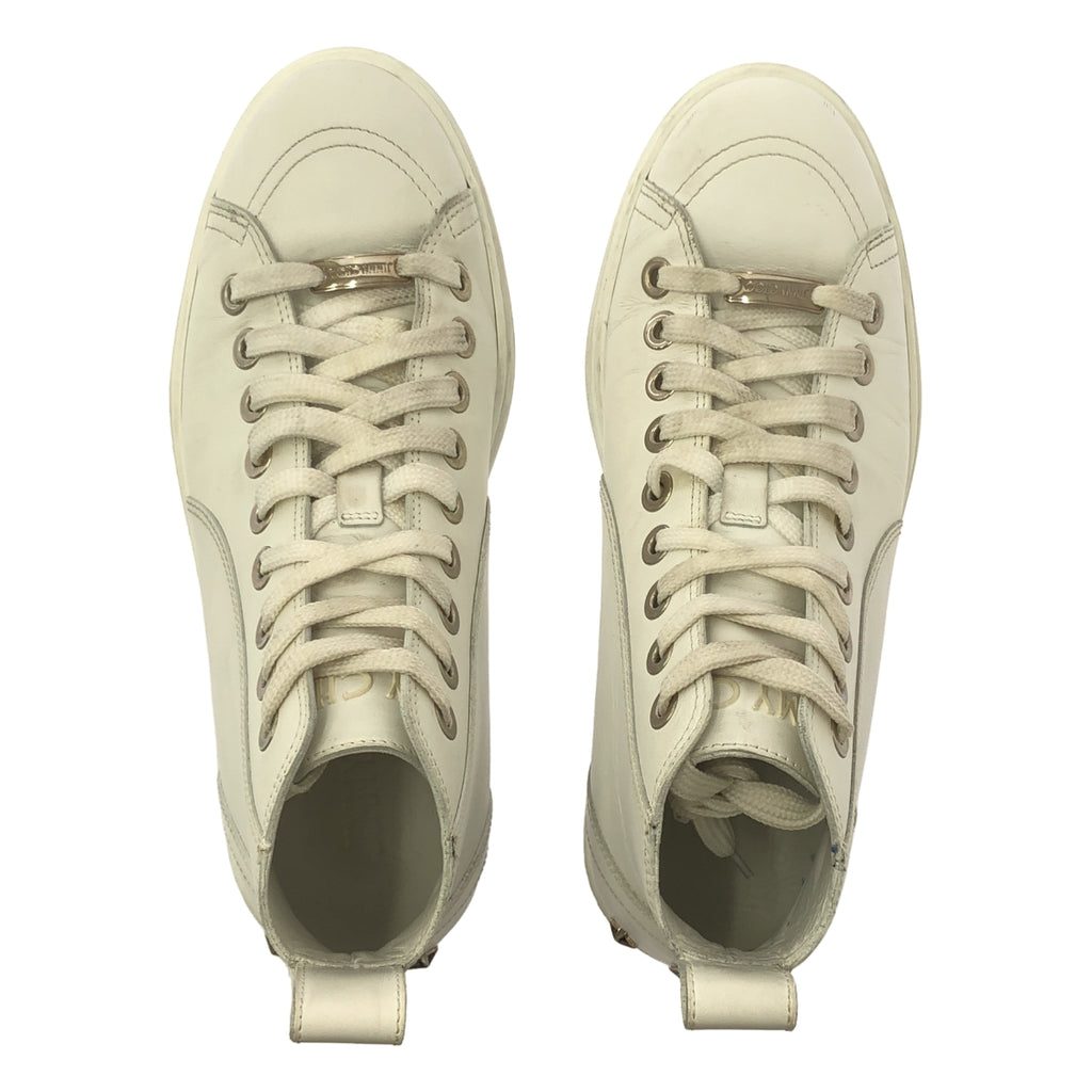 JIMMY CHOO | COLT 皮革鉚釘高筒運動鞋 | 39碼 | 白色 | 女款