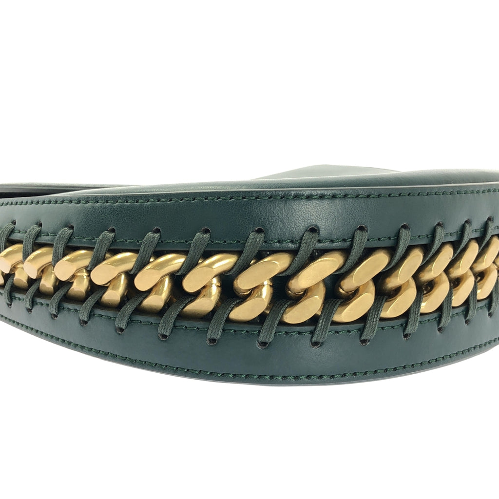 STELLA McCARTNEY / 스텔라 맥카트니 | 플레임 미디엄 가죽 숄더백 | 그린 / 골드 | 여성