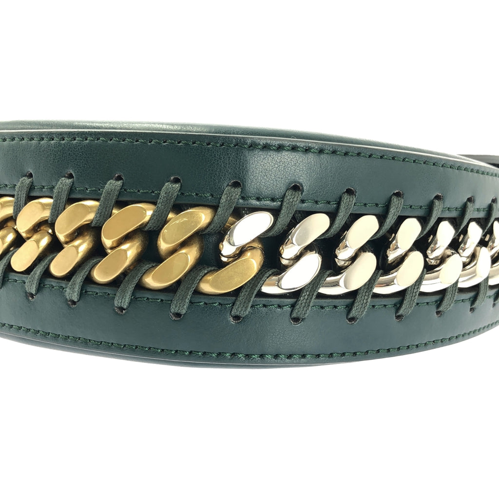 STELLA McCARTNEY / 스텔라 맥카트니 | 플레임 미디엄 가죽 숄더백 | 그린 / 골드 | 여성