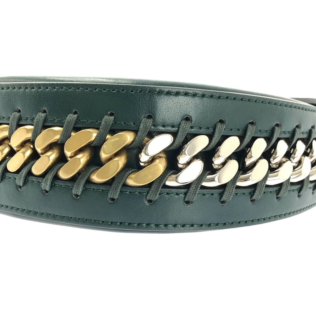 STELLA McCARTNEY / 스텔라 맥카트니 | 플레임 미디엄 가죽 숄더백 | 그린 / 골드 | 여성