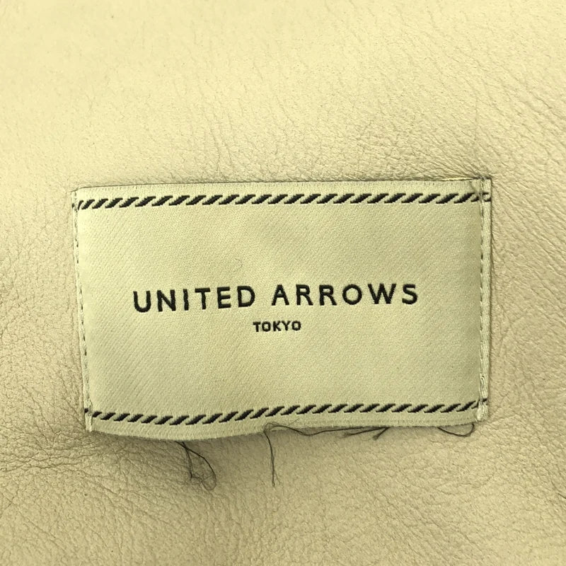 UNITED ARROWS / 聯合艾諾斯 | 真麂皮羊毛內裡無領大衣 | 38 | 女裝