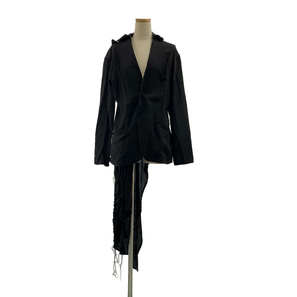 YOHJI YAMAMOTO +NOIR / ヨウジヤマモトプリュスノアール | 2015SS | 変形 アシンメトリー ステッチワーク ロング ジャケット | 2 | レディース