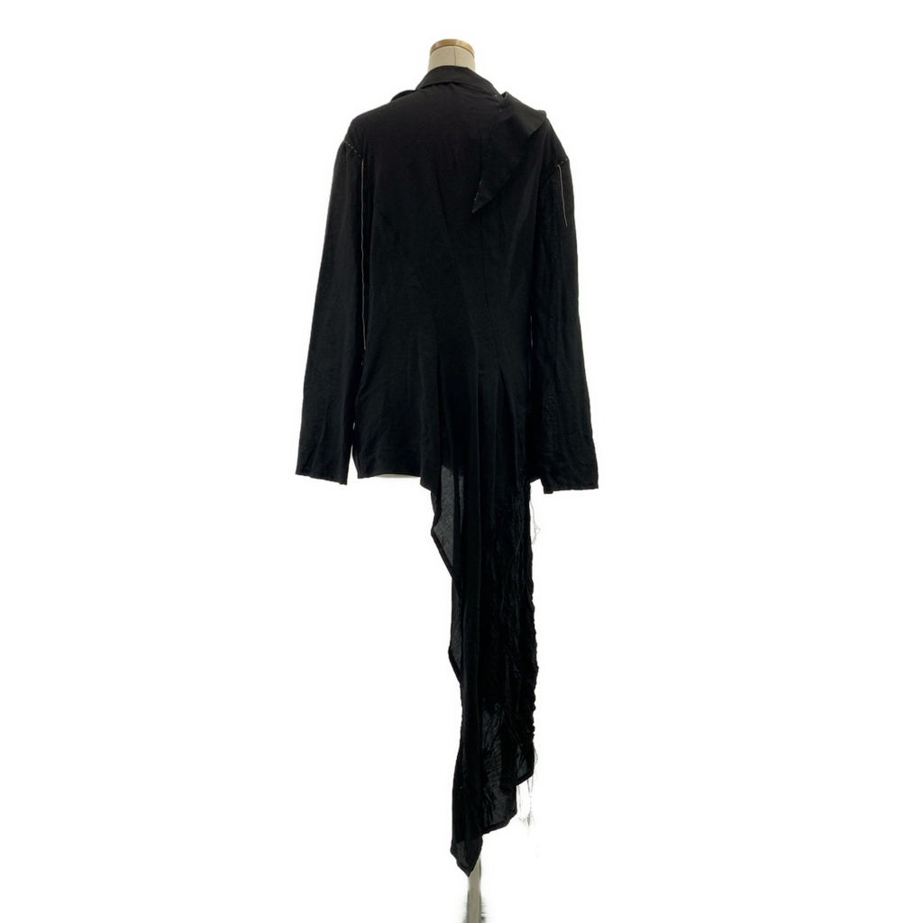 YOHJI YAMAMOTO +NOIR / ヨウジヤマモトプリュスノアール | 2015SS | 変形 アシンメトリー ステッチワーク ロング ジャケット | 2 | レディース