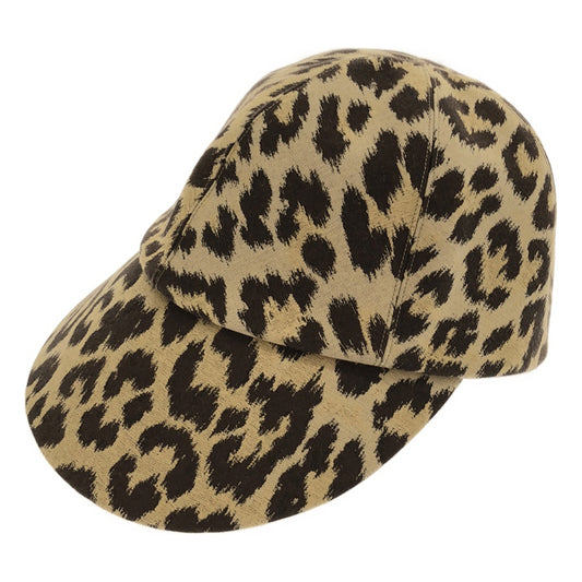 [Good Condition] Christian Dior | Leopard Print Oblique Cap | Size 58 | Brown | Women's