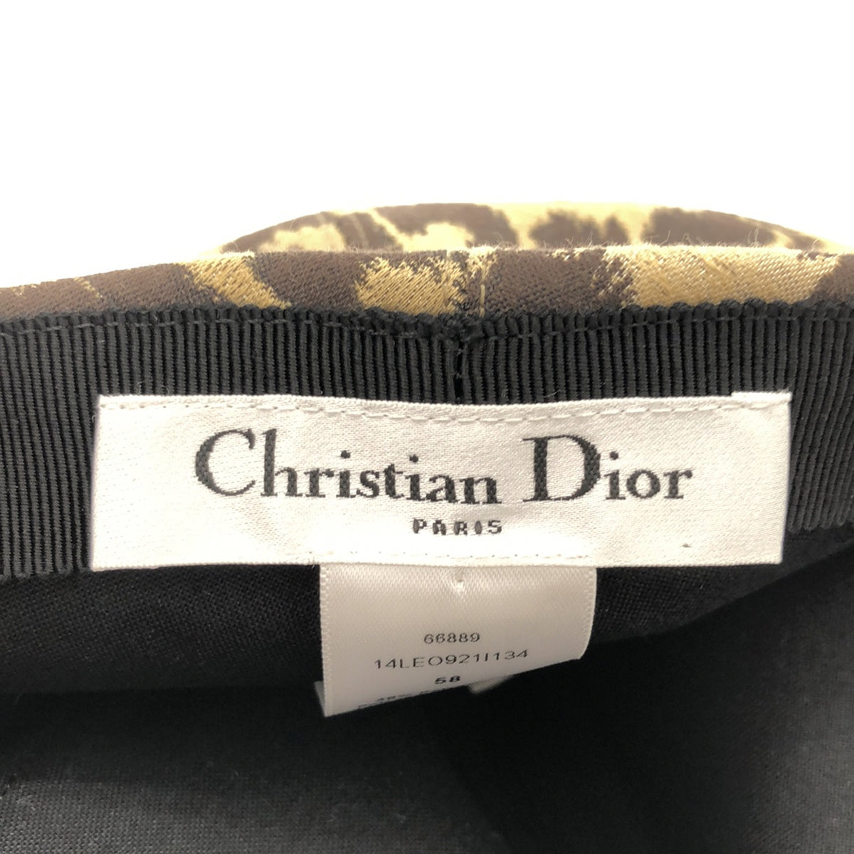 [Good Condition] Christian Dior | Leopard Print Oblique Cap | Size 58 | Brown | Women's