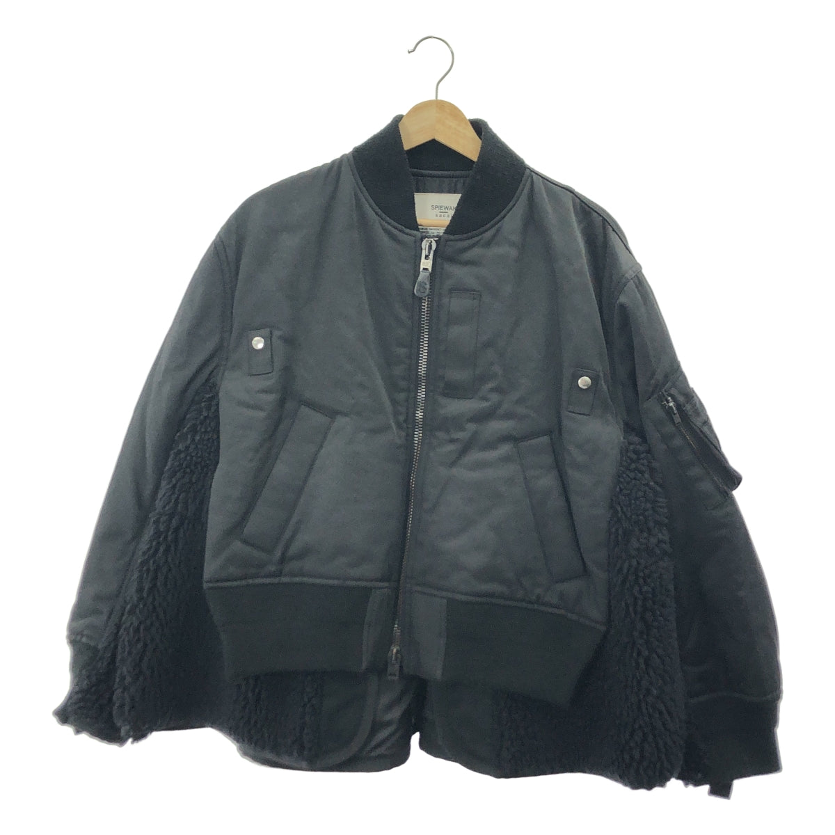 sacai | 2024 秋冬 | x SPIEWAK / MA-1 Blouson 羊毛襯裡加厚外套 | 尺寸 2 | 黑色 | 女款