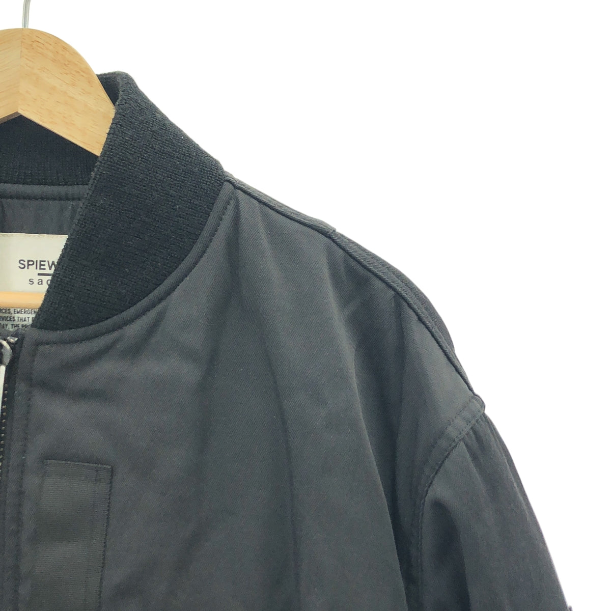 sacai | 2024 秋冬 | x SPIEWAK / MA-1 Blouson 羊毛襯裡加厚外套 | 尺寸 2 | 黑色 | 女款