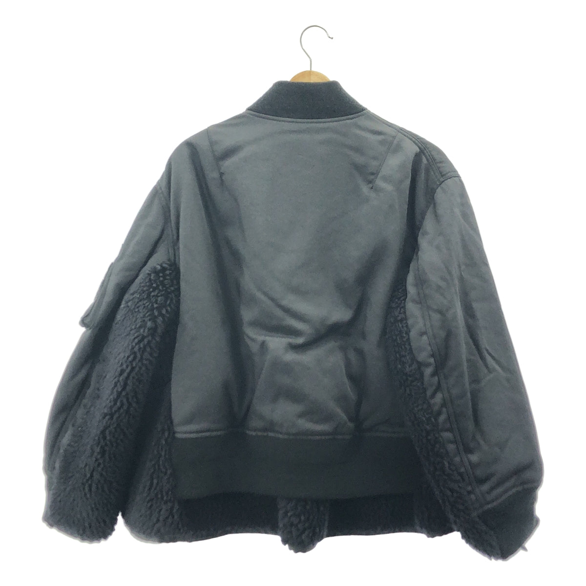 sacai | 2024 秋冬 | x SPIEWAK / MA-1 Blouson 羊毛襯裡加厚外套 | 尺寸 2 | 黑色 | 女款