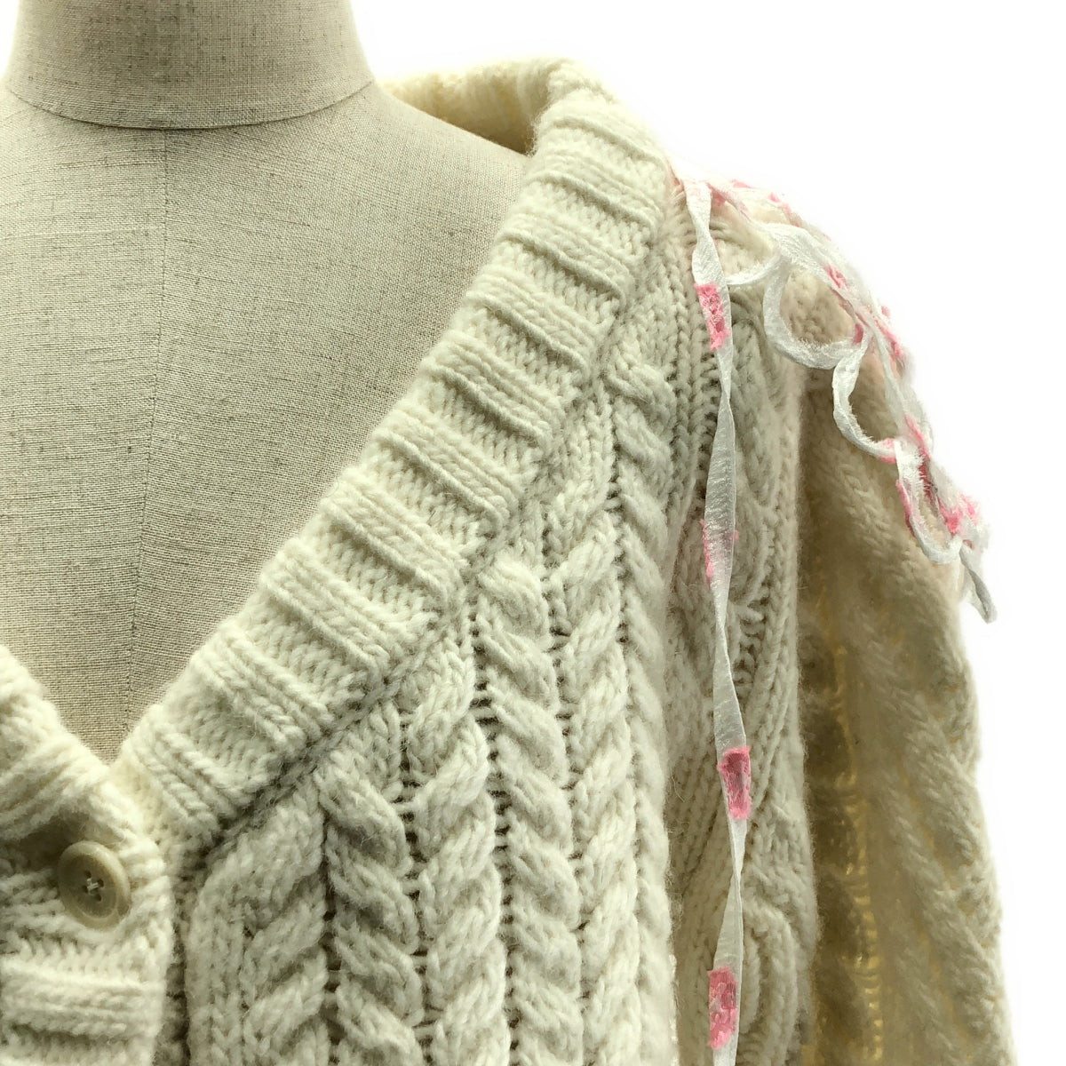 [品相良好] Cecilie Bahnsen / Cecilie Bahnsen | 2021 春夏 | MILO 開襟衫 開襟衫 |中號/中號 |白色/粉紅色 |女性的