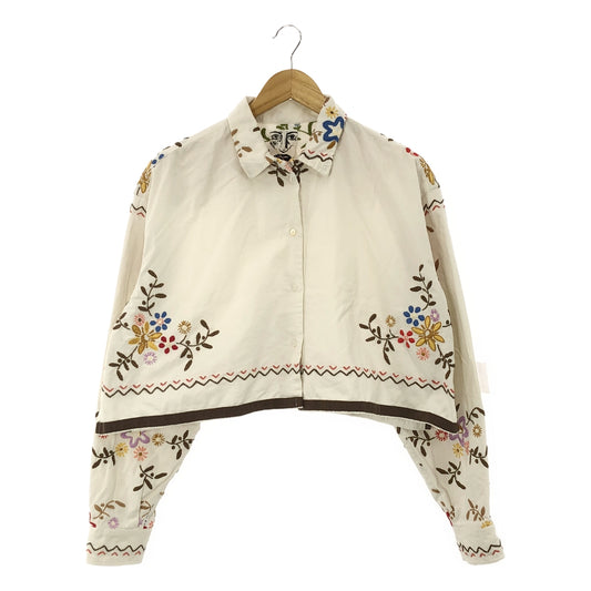 [Good Condition] H/Ash | USED ASST/Flower Embroidery Shirt Blouse | White | Women's