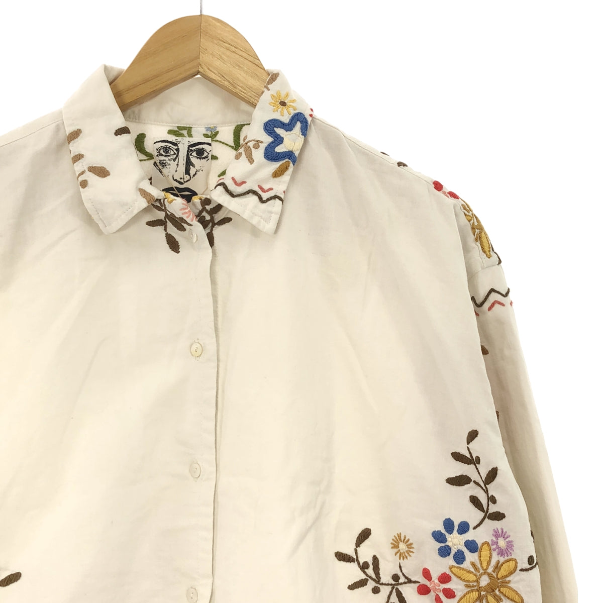 H / Ash | USED ASST / Flower Embroidery Shirt Blouse |