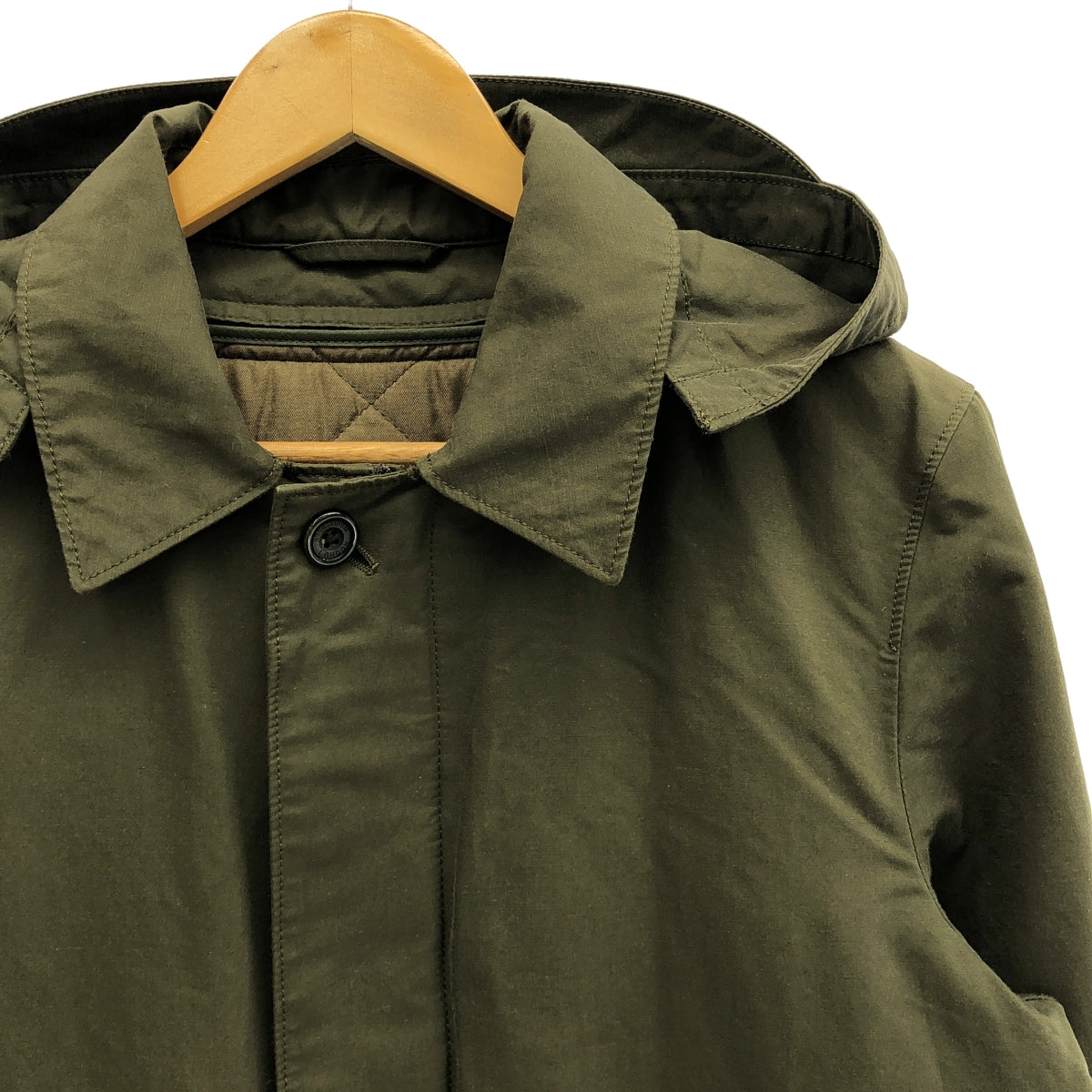 AQUASCUTUM / アクアスキュータム | ライナー付 コットンナイロンクロス フーデッド ジャケット | 34 | オリーブ | メンズ