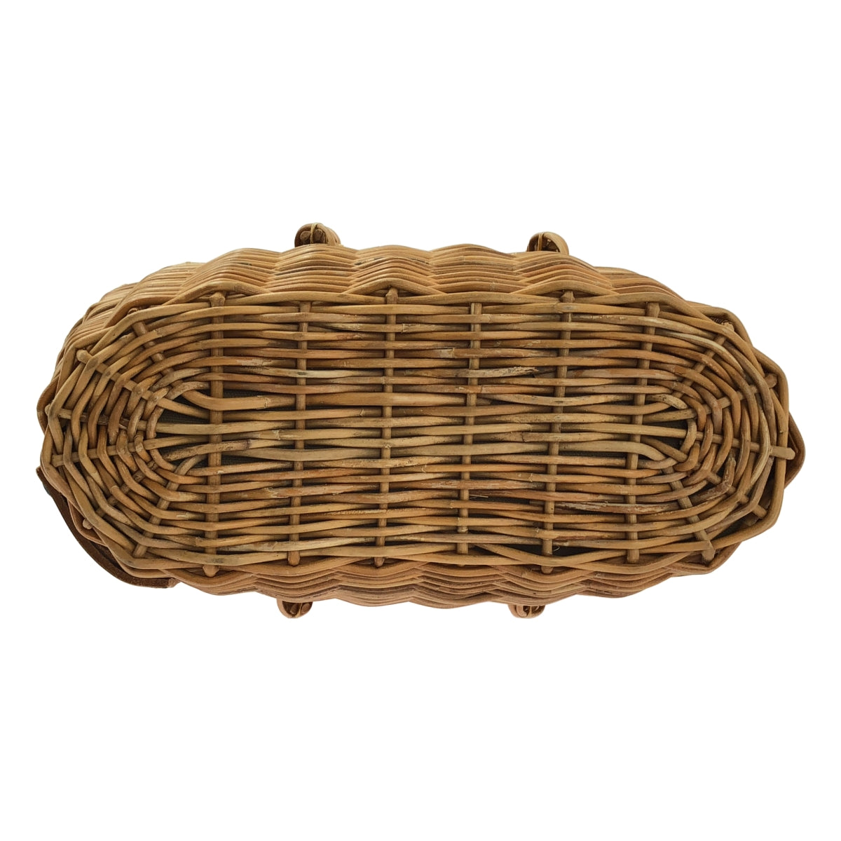 ebagos | 兔毛包覆紅色藤編籃包，配皮革提把 | 自然色 | 女款