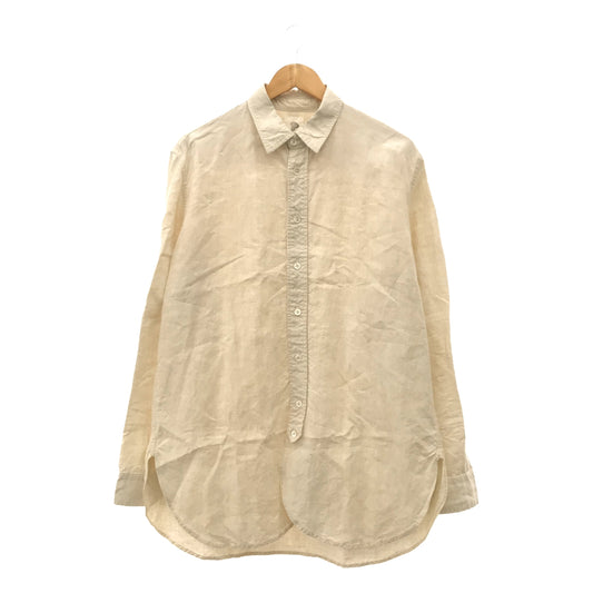 【美品】  OLIVER CHURCH  / オリバーチャーチ | for V.O.F. / ヴィンテージファブリック リネン シャツ | M | エクリュ | メンズ