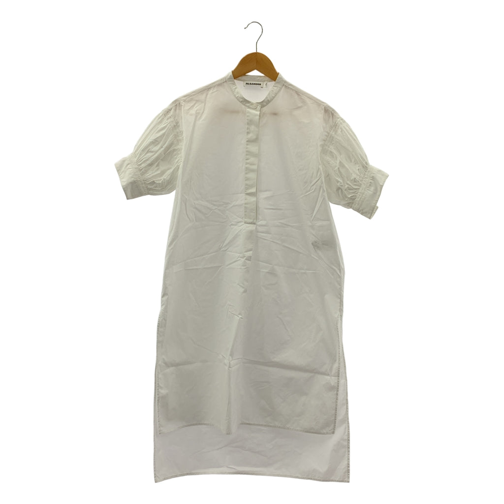 JIL SANDER / ジルサンダー | コットン ギャザースリーブ バンドカラー ワンピース | 32 | レディース