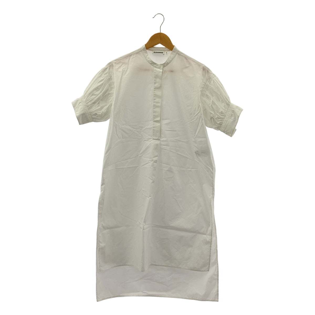 JIL SANDER / ジルサンダー | コットン ギャザースリーブ バンドカラー ワンピース | 32 | レディース