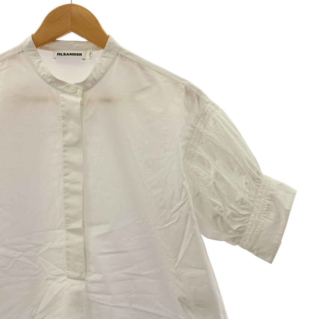 JIL SANDER / ジルサンダー | コットン ギャザースリーブ バンドカラー ワンピース | 32 | レディース