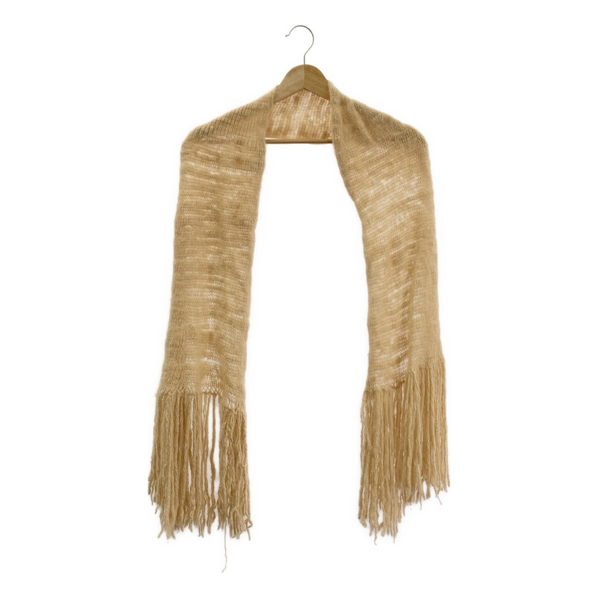 mina perhonen / 미나페르호넨 | fluffy 로우 게이지 프린지 머플러 | 베이지