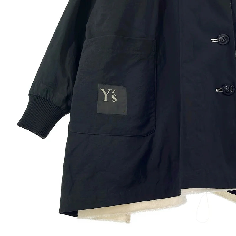 Y's / ワイズヨウジヤマモト | 2021AW | COTTON WOOL NYLON NO COLLAR SHORT COAT コート | 1 | レディース