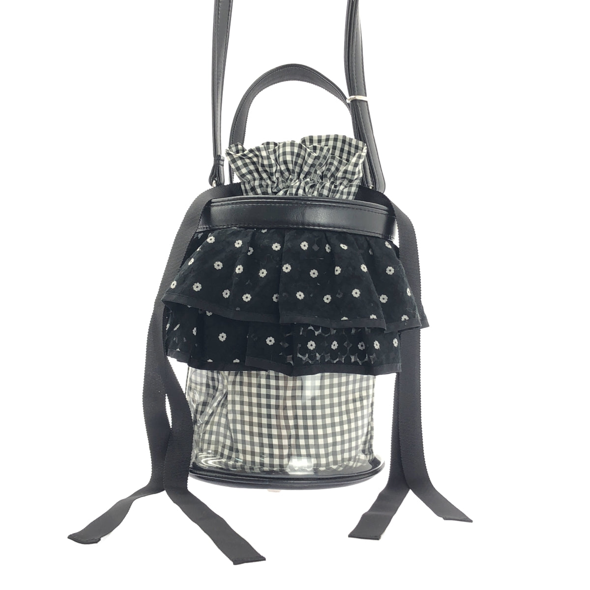 SETSUKO SAGITTAIRE | 兩用透明花朵荷葉邊包 |