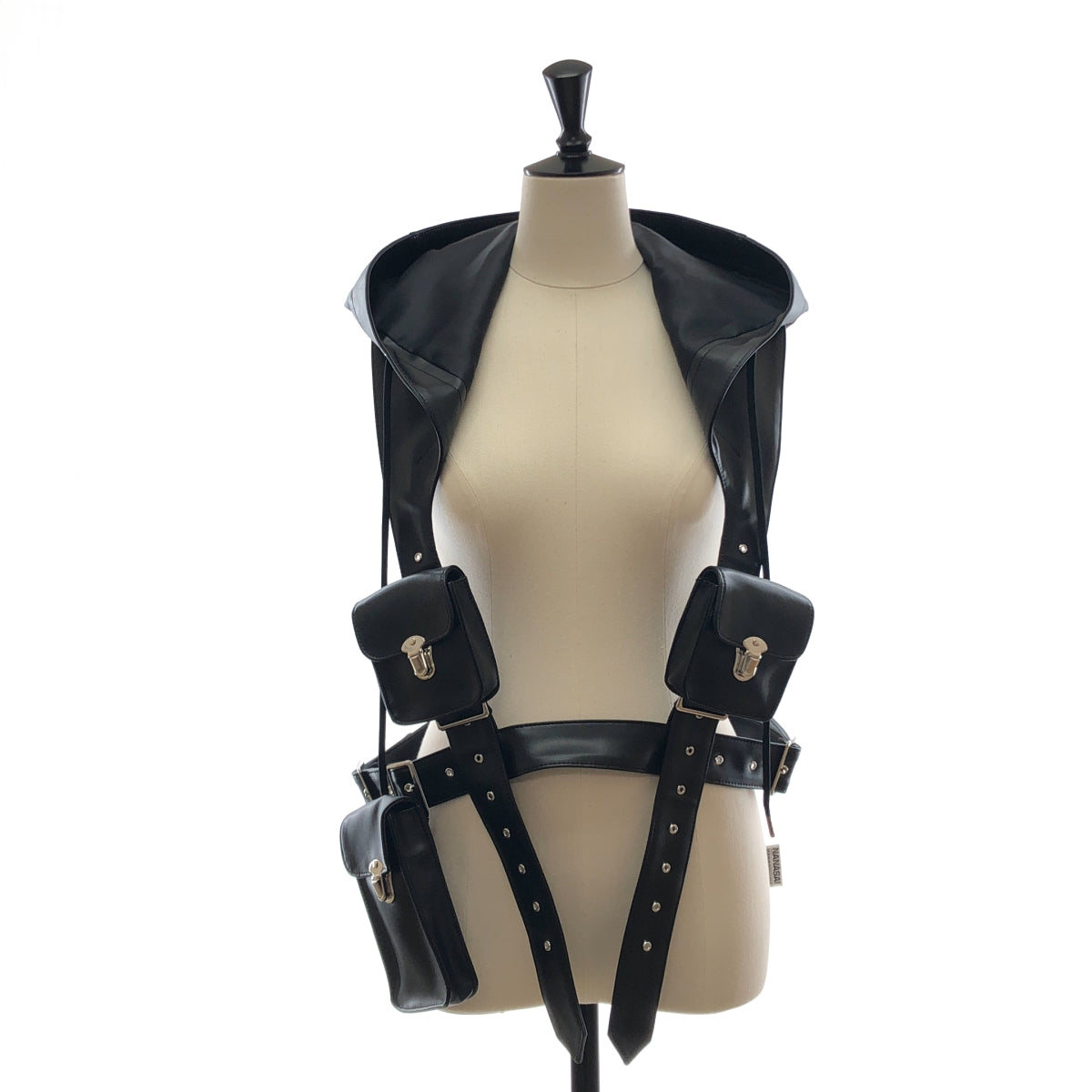 noir kei ninomiya / ノワールケイニノミヤ | 2025SS | フェイクレザー マルチポケット フード ハーネス ベスト | S | レディース