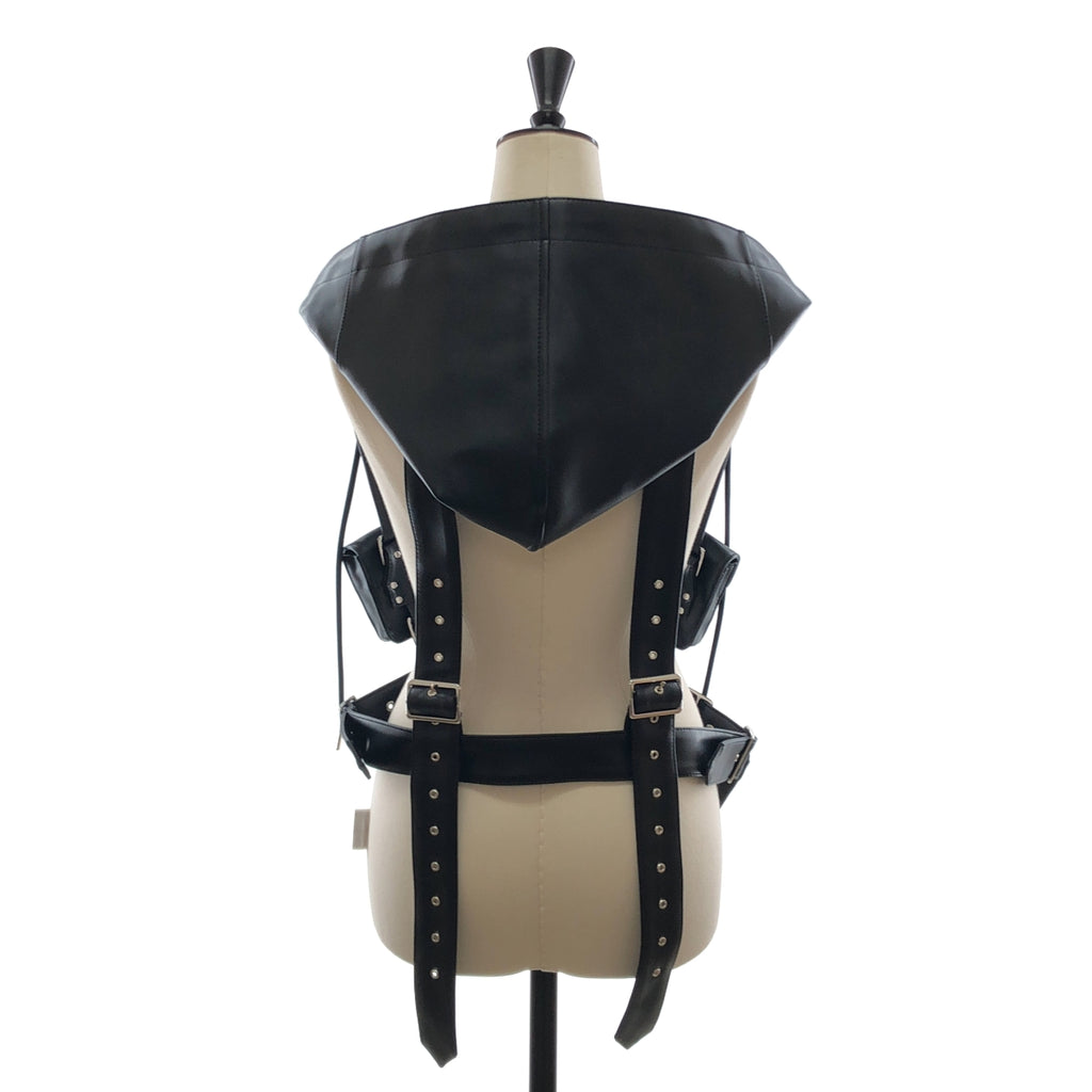 noir kei ninomiya / ノワールケイニノミヤ | 2025SS | フェイクレザー マルチポケット フード ハーネス ベスト | S | レディース