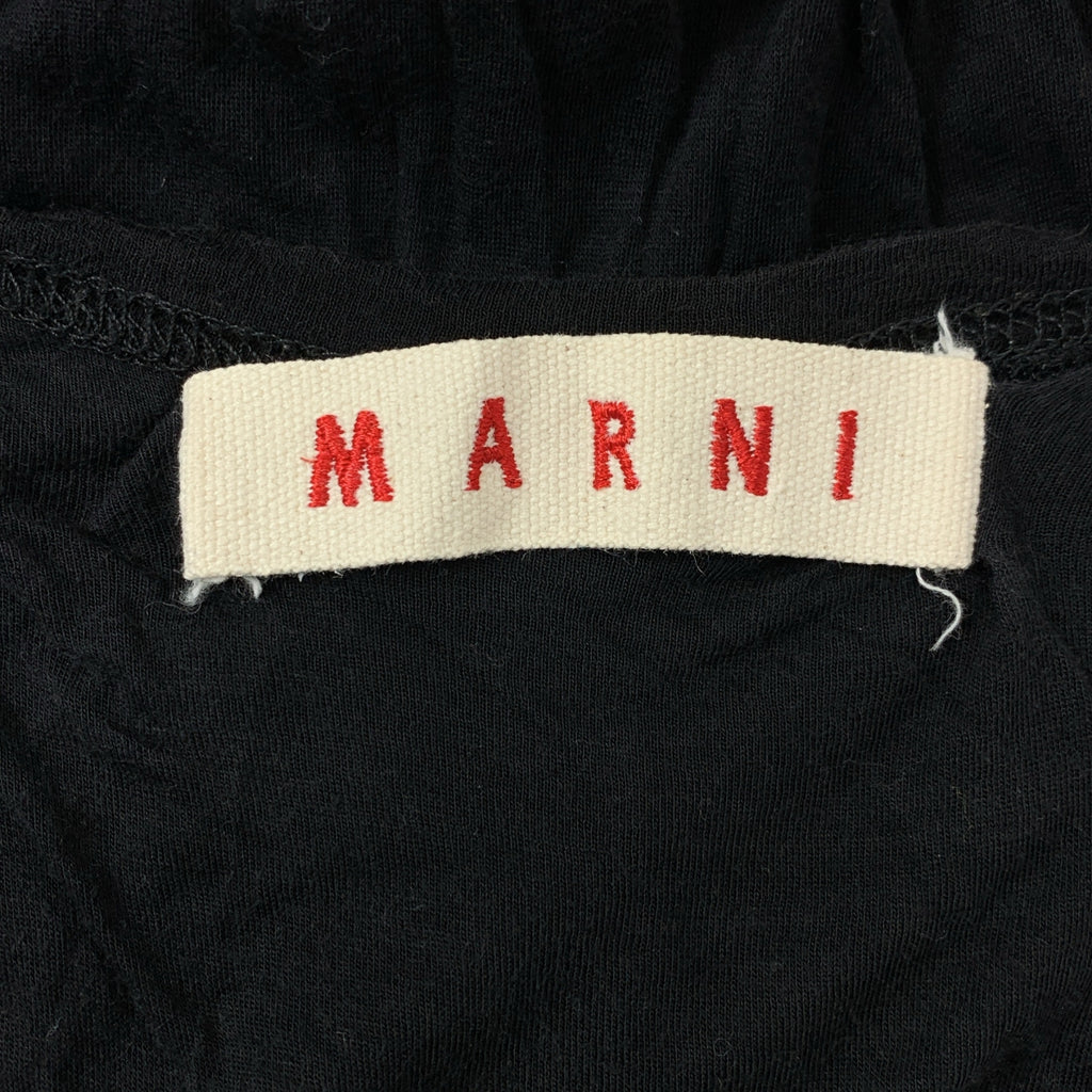 MARNI / 마르니 | 코튼 다른 소재 전환 민소매 원피스 | 40 |