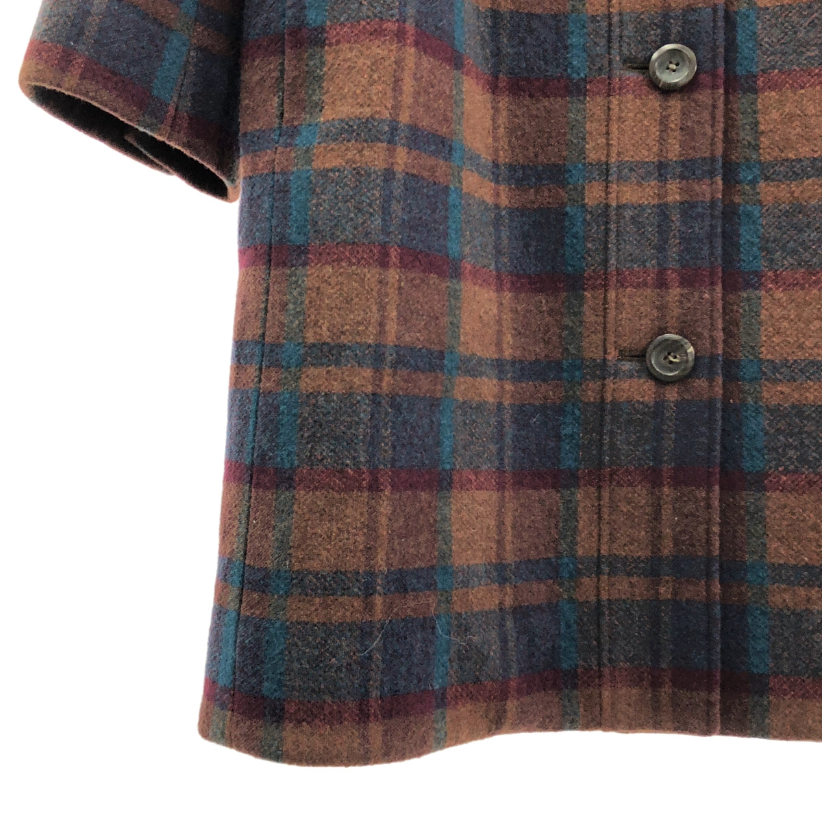 A.P.C. / アーペーセー | ボアカラー ウール チェック コート | 34