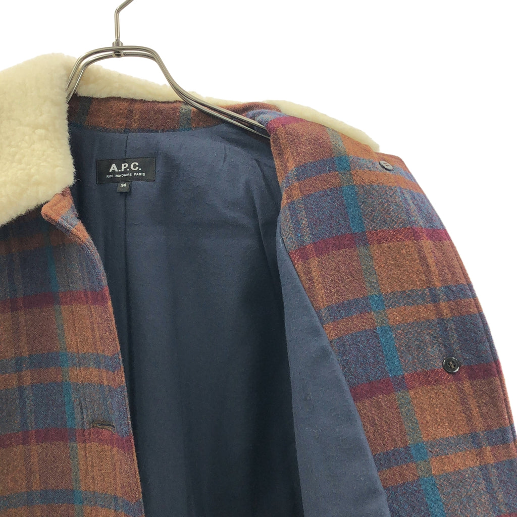 APC / A.P.C. | 羊毛格紋大衣 | 34碼 | 女款