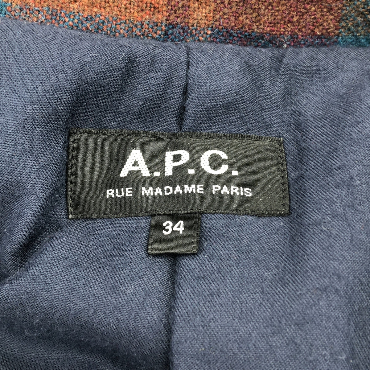 APC / A.P.C. | 羊毛格紋大衣 | 34碼 | 女款