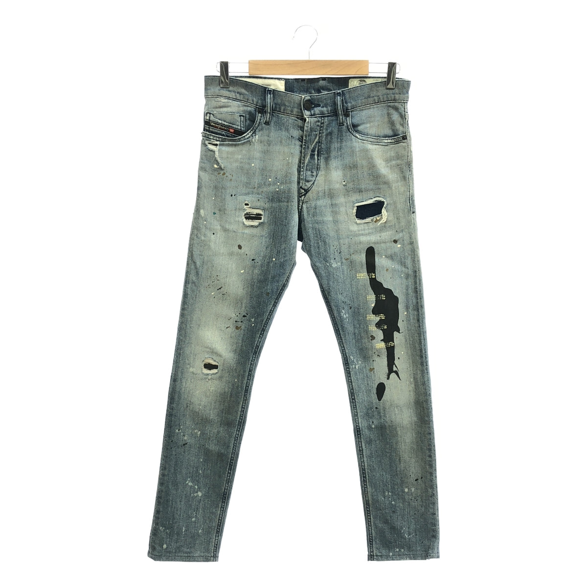 DIESEL / ディーゼル | 2020SS | TEPPHAR-X 0097M ダメージ&ペイント加工 ストレッチ スキニー デニムパンツ | W28 L32 | インディゴ | メンズ