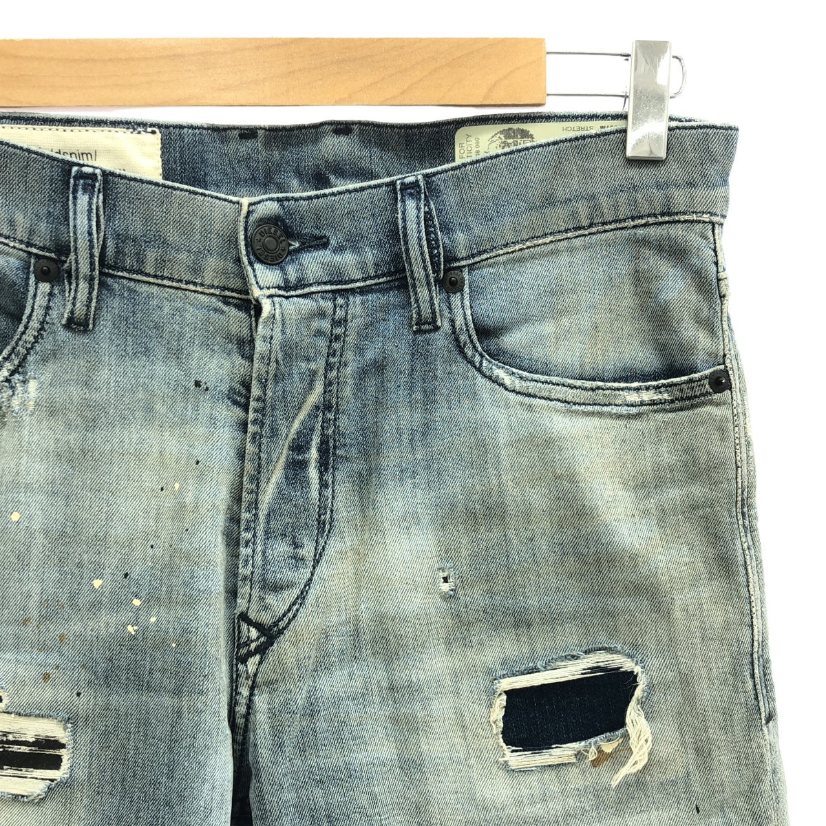 DIESEL / ディーゼル | 2020SS | TEPPHAR-X 0097M ダメージ&ペイント加工 ストレッチ スキニー デニムパンツ | W28 L32 | インディゴ | メンズ